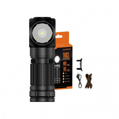 Superfire TH03 multi-function flashlight, 460 lm, USB-C, 5 modes