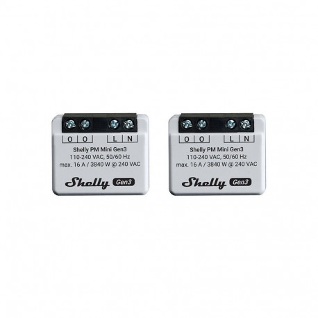 Shelly PM Mini Gen3 Set of 2 Controllers, WiFi/Bluetooth