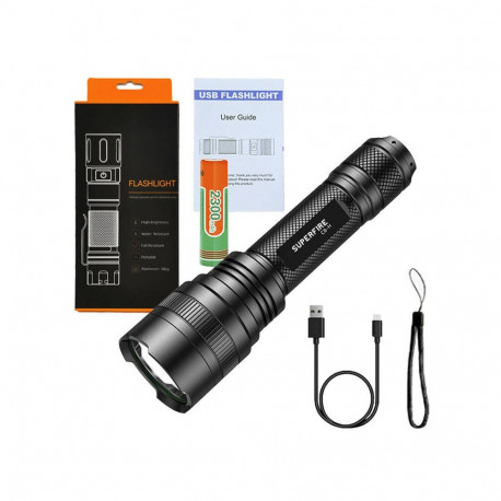 Superfire C8-H flashlight 1200 lm, USB, 250m, 5 modes