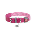Classic Dog collar with QR code Waudog size L pink