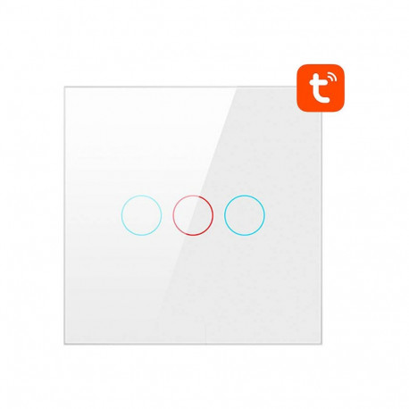 Smart Light Switch ZigBee Avatto LZTS02-EU-W3 3 Way No Neutral TUYA (white)