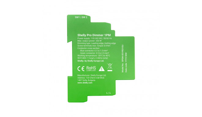 Shelly Pro Dimmer 1 DIN Rail Smart Switch, 1-channel - Lülitid - Photopoint