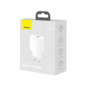Baseus Compact Quick Charger, USB, USB-C, 20W (white)