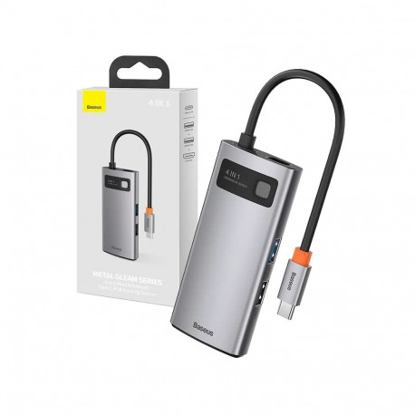 Hub 4in1 Baseus Metal Gleam Series, USB-C to USB 3.0 + USB 2.0 + HDMI + USB-C PD