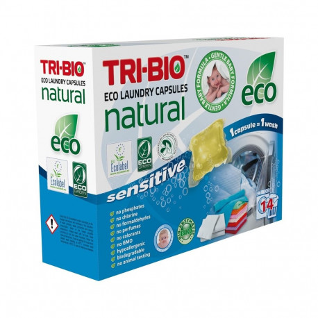 LAUNDRY CAPSULES TRI-BIO SENSITIVE 14PCS