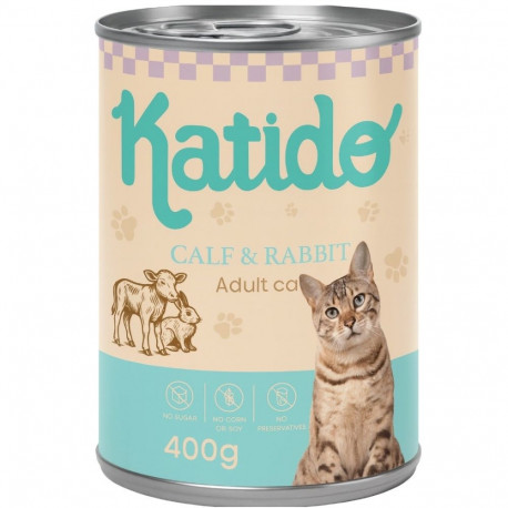 KATIDO Calf with rabbit - wet cat food - 400g