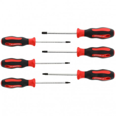 GEDORE Red 2K screwdriver set, 6 pieces (red/black)