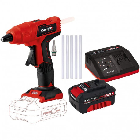 Power X-Change Akku-Heißklebepistole TE-CG 18 Li - Solo, 18Volt (rot/schwarz, ohne Akku und Ladegerä
