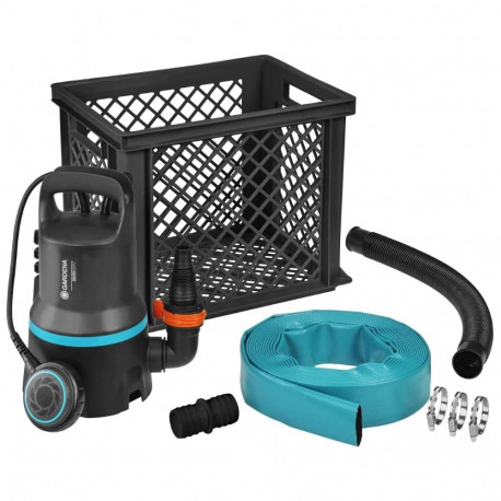 Üleujutuse komplekt 9000 sukel-/survepump 300W, must/türkiissinine