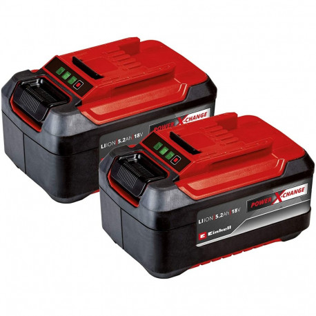 Power-X-Change Plus akud kahepakk 18Volt 5,2Ah ilma laadijata, punane/must