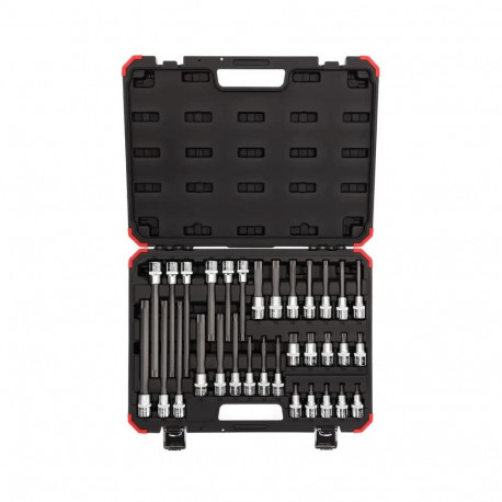 GEDORE Red screwdriver socket set, 1/2 (black/red, 32 pieces, TORX, in case) 3301577