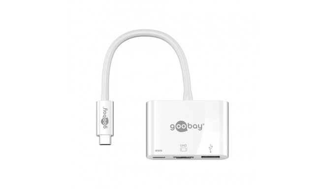 USB 3.2 Gen 1 mitmeportiline hub USB-C pistik > USB-A + USB-C + HDMI-pesad 15cm PD kuni 60W laadimin