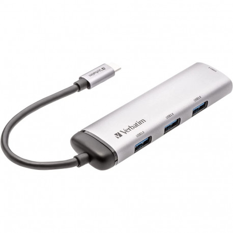 Verbatim USB-C multiport hub 4xUSB 3.2 silver