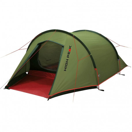 Tunnelzelt Kite 2 LW (grün/rot, mit Vorbau für Gepäck)
