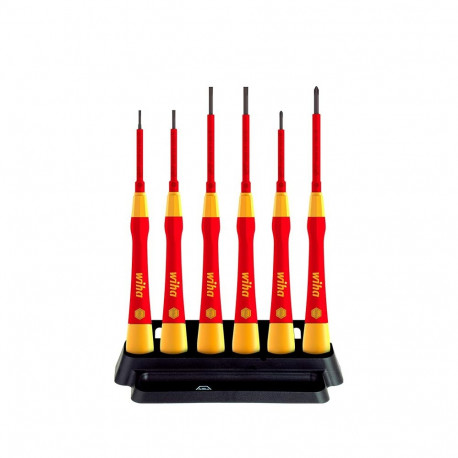 Feinschraubendreher-Set PicoFinish electric (rot/gelb, 7-teilig, inkl. Halter)
