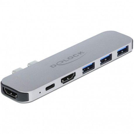 dokkimisjaam MacBooki jaoks kaks HDMI-väljundit Power Delivery, hall