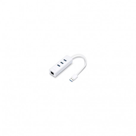 3-Port-USB3.0-Hub & Gigabit-Ethernet-Adapter (weiß)