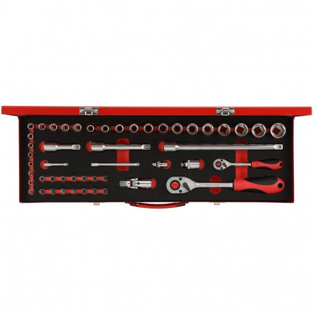 Gedore Red socket set 1/4 "+ 1/2", 49 pieces (red, with 2 switching creaking, SW 4mm - 24mm)