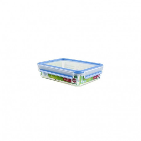 CLIP & CLOSE Frischhaltedose (transparent/blau, 1,2 Liter, Klassikformat)