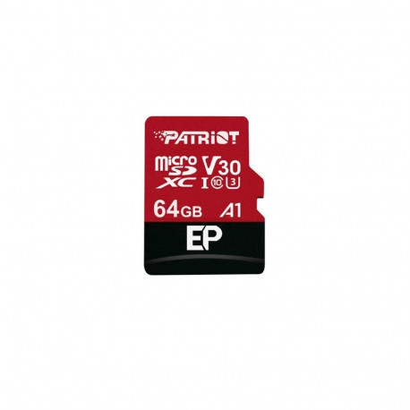 Patriot EP 64 GB microSDXC, memory card (black / red, UHS-I (U3), A1, Class 10)