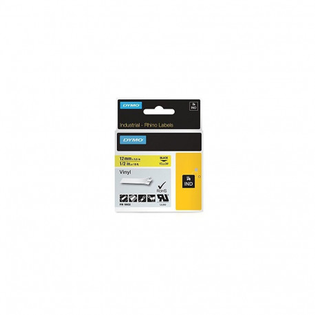 Dymo Rhino Band Vinyl black / yellow 12mmx5,5m