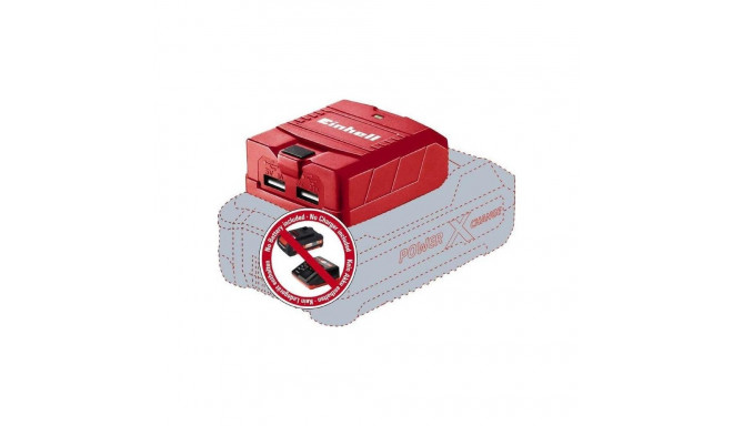 Power X-Change USB-akuadapter TC-CP 18 Li USB-Solo 2x USB-A laadimisport, punane