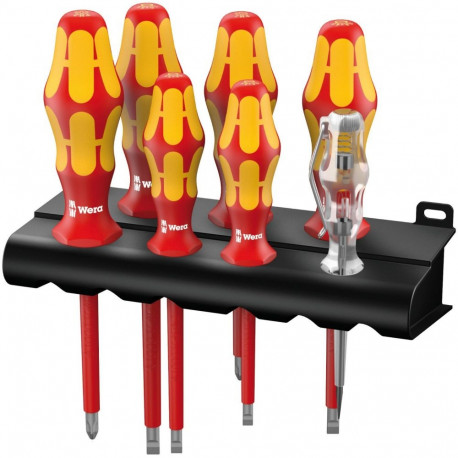 kruvikeerajate komplekt 160i/7 KraftformPlus Lasertip pingetester, punane/kollane
