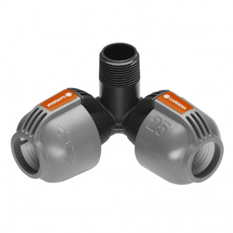 Sprinklersystem Winkelstück 2x 25mm > 3/4" (schwarz/grau)