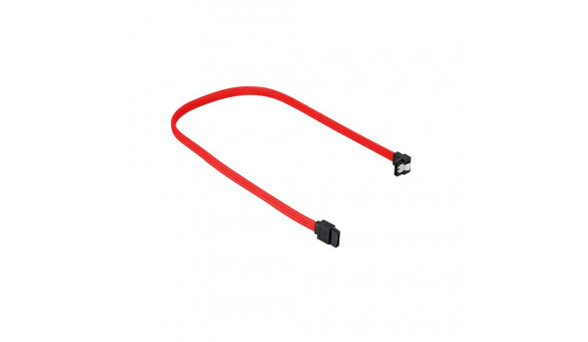 Sata III kaabel 90° kaablisukiga 60cm, punane