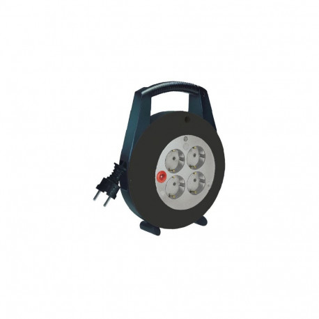 Vario-Line Mini-Kabeltrommel 4-fach (schwarz/grau, 5 Meter)