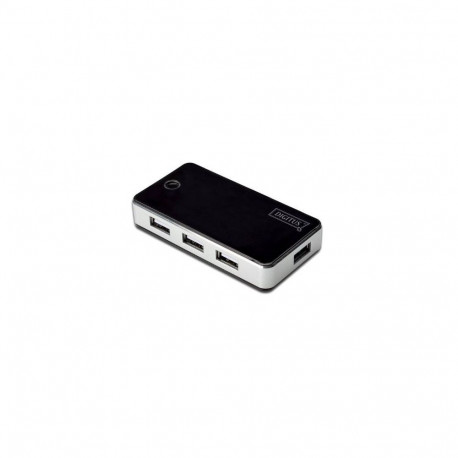 7-Port USB 2.0 Hub (schwarz/silber)