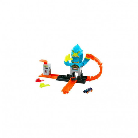 Hot Wheels City Gorilla Slam Attack Playset &amp; Toy Car, Multiple Ways to Play, Speed Snap Tra