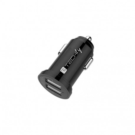 Techly Mini Car Charger 2 USB-A Ports 24W / 4.8A Black