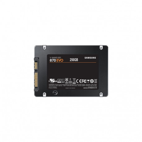SSD|SAMSUNG|870 EVO|250GB|SATA|MLC|Write speed 530 MBytes/sec|Read speed 560 MBytes/sec|2,5"|TBW 150