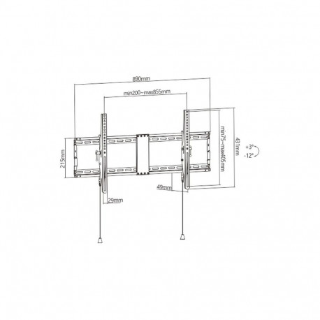 TV SET ACC WALL MOUNT 43-90"/WM-90T-01 GEMBIRD