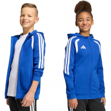 Bluza dla dzieci adidas Tiro 26 League Sweat Full Zip Hoodie niebieska KF9102 164cm