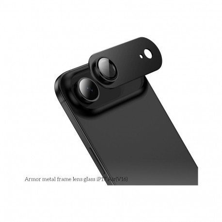 Kaamera kaitseklaas Hoco iPhone Air Armor Metal, must