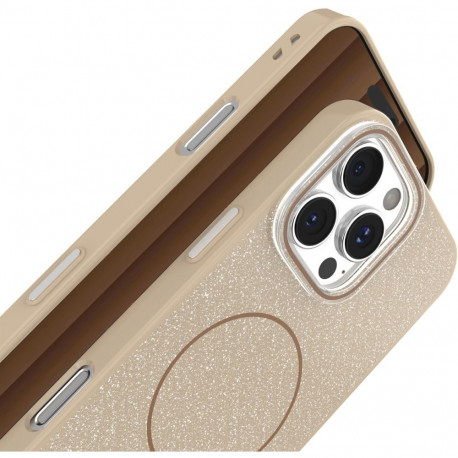 Mobiili tagakaas Setty iPhone 17 Glitter Thin Magsafe, pruun