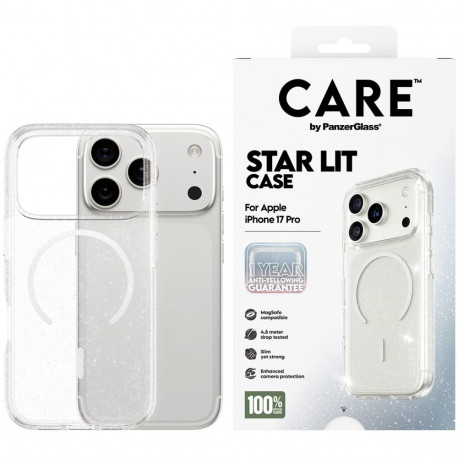 Mobiili tagakaas PanzerGlass iPhone 17 Pro Care Star Lit Magsafe läbipaistev