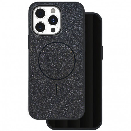 Mobiili tagakaas Setty iPhone 16 Pro Max Glitter Thin Magsafe, must