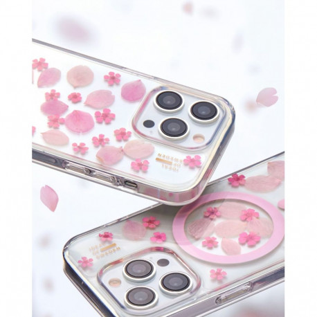 Mobiili tagakaas Ideal of Sweden iPhone 13/14/15 Clear Cherry Blossom
