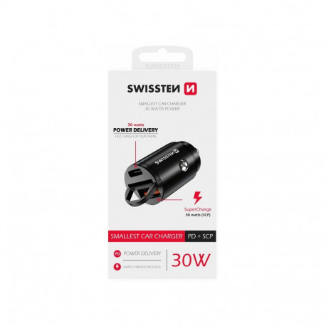 Autolaadija Swissten USB-C / USB-A 30W