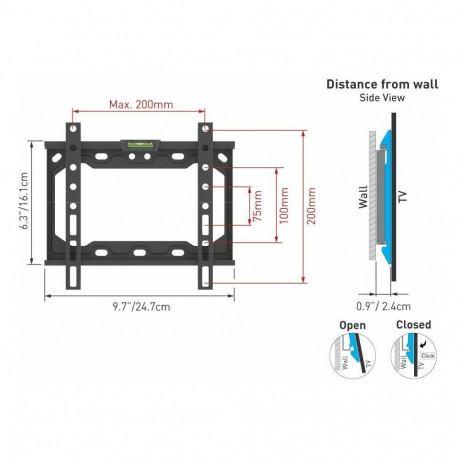 Seinakinnitus Barkan 13-43" fikseeritud, must