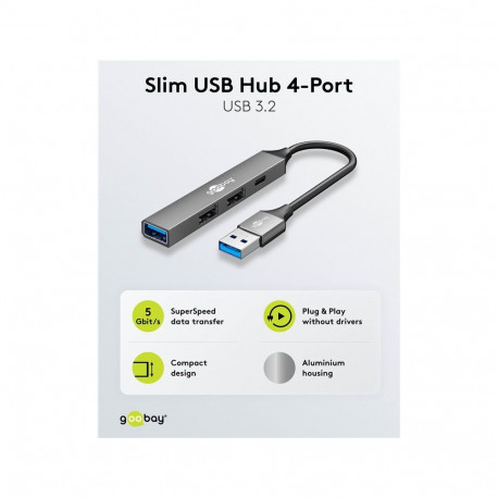 USB jagaja GOOBAY USB-A - 1 x USB-C / 3 x USB - A (USB3.2)