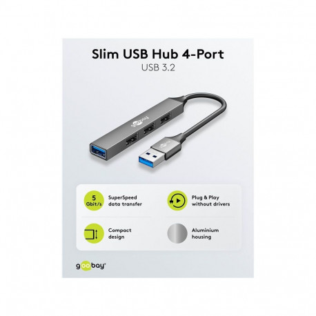 USB jagaja GOOBAY USB-A - 4 x USB-A (USB3.2)