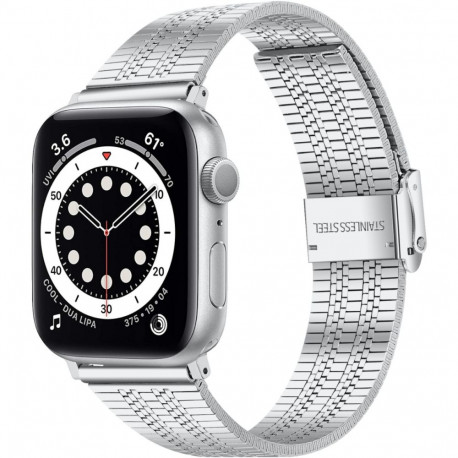 Kellarihm Trendybay Apple Watch 44/45/46/49mm, teras, hõbe