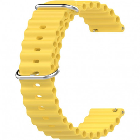 Kellarihm Trendybay Universaalne 22mm, silikoon, aukudega, kollane
