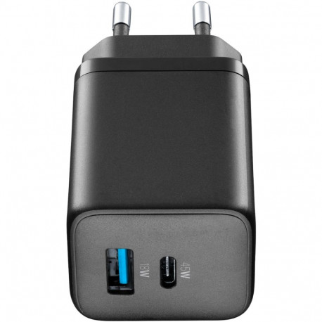 Telefoni laadija Cellular Line USB-C / USB-A GaN 45W