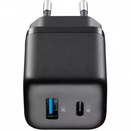 Telefoni laadija Cellular Line USB-C / USB-A GaN 30W