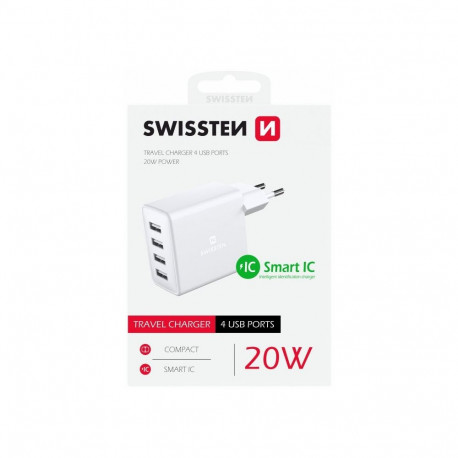 Telefoni laadija Swissten 4 x USB-A 20W